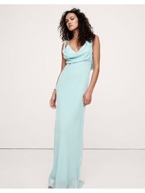 Banana Republic Twisted Shoulder Maxi Dress Bali Blue pastel party formal 4